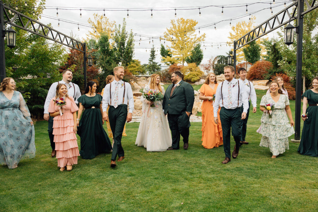 Wedding party at Highland Gardens, in Highland UT