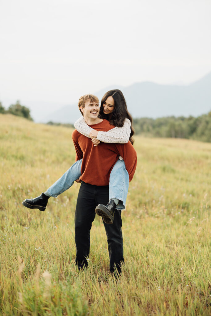 Playful prompt in this Provo Engagement Session