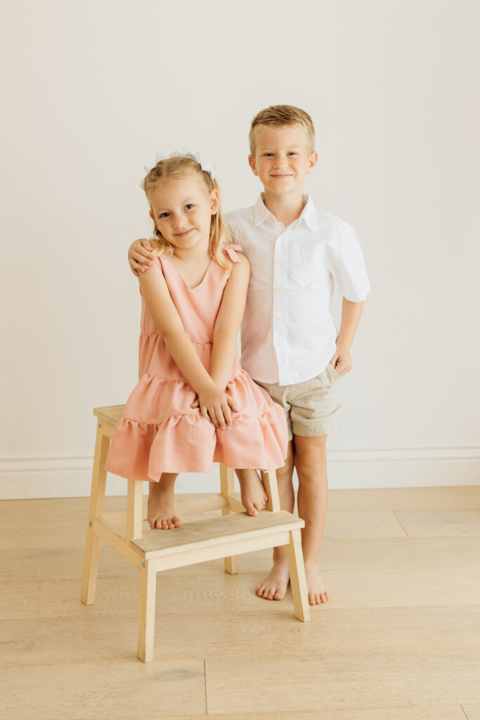Family photography in White Space studio, Provo Utah.