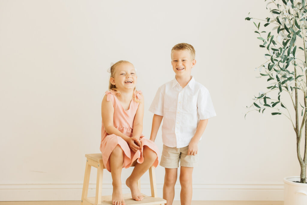Family photography in White Space studio, Provo Utah.