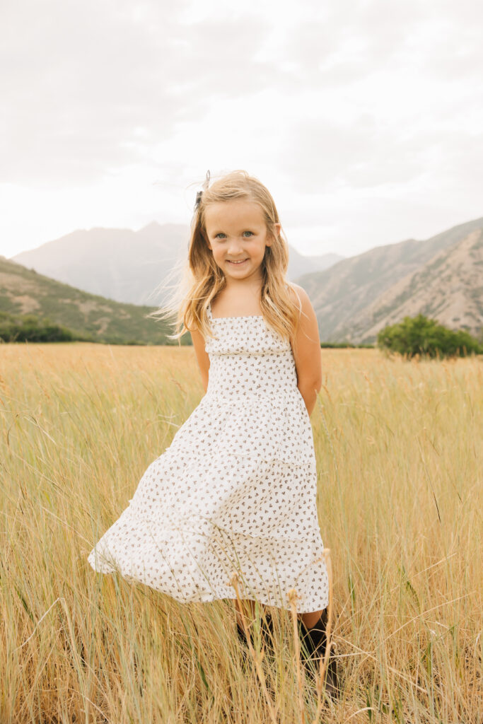 smiling girl at an extended family session